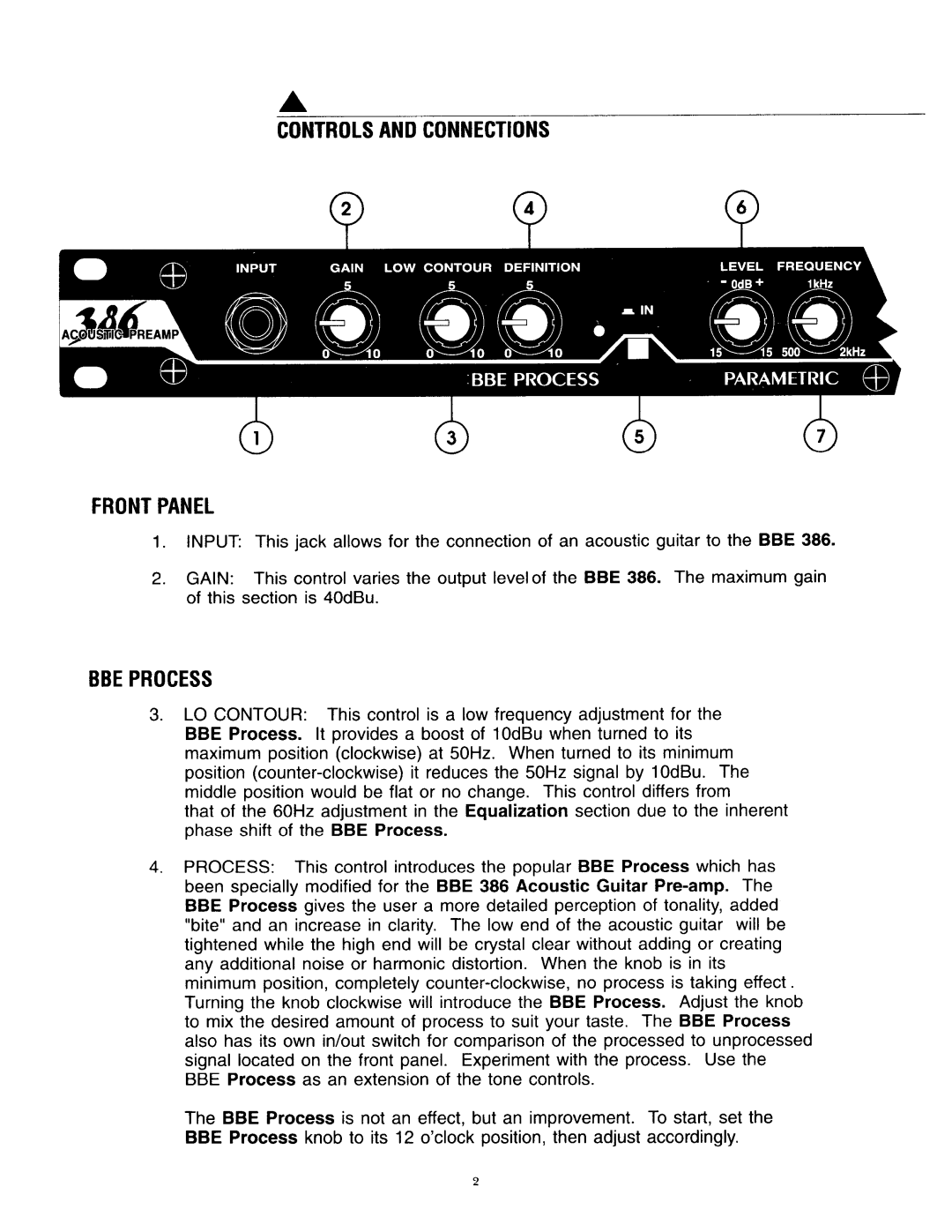 BBE 386 manual 