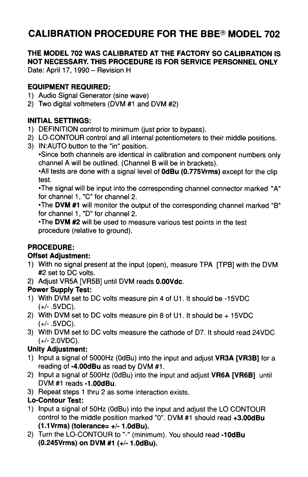 BBE BBE 702 manual 