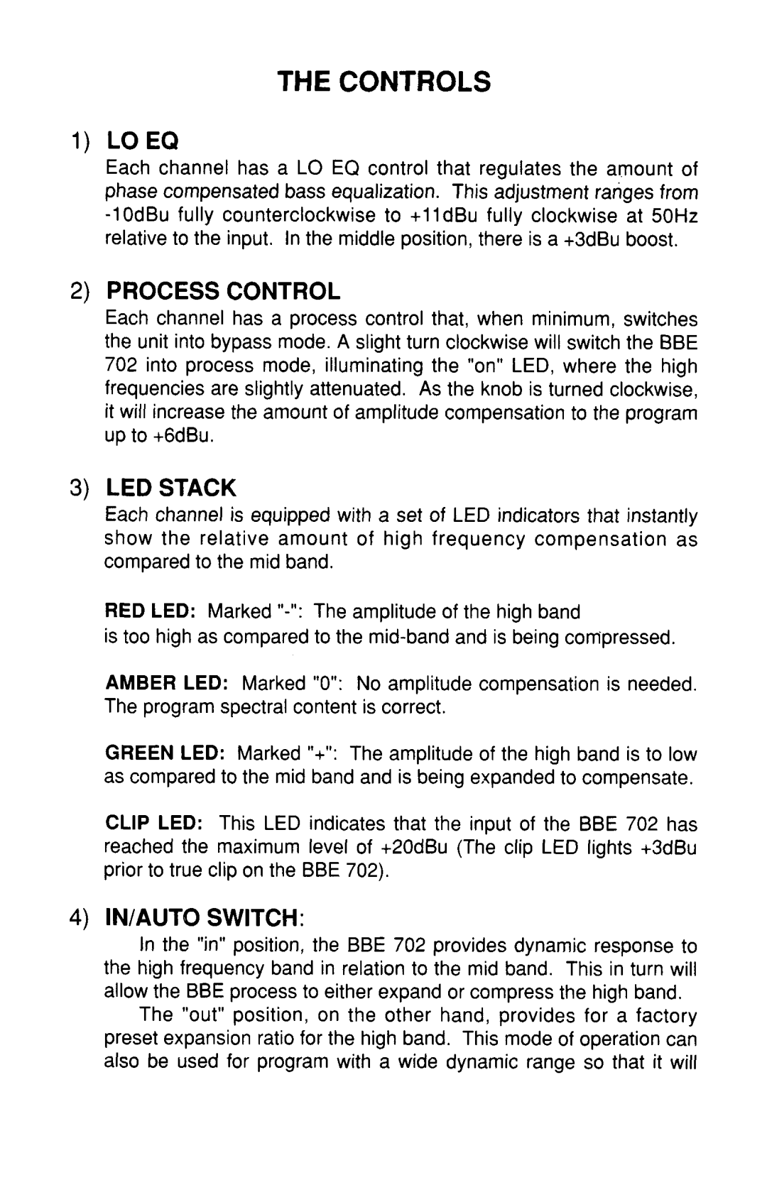 BBE BBE 702 manual 