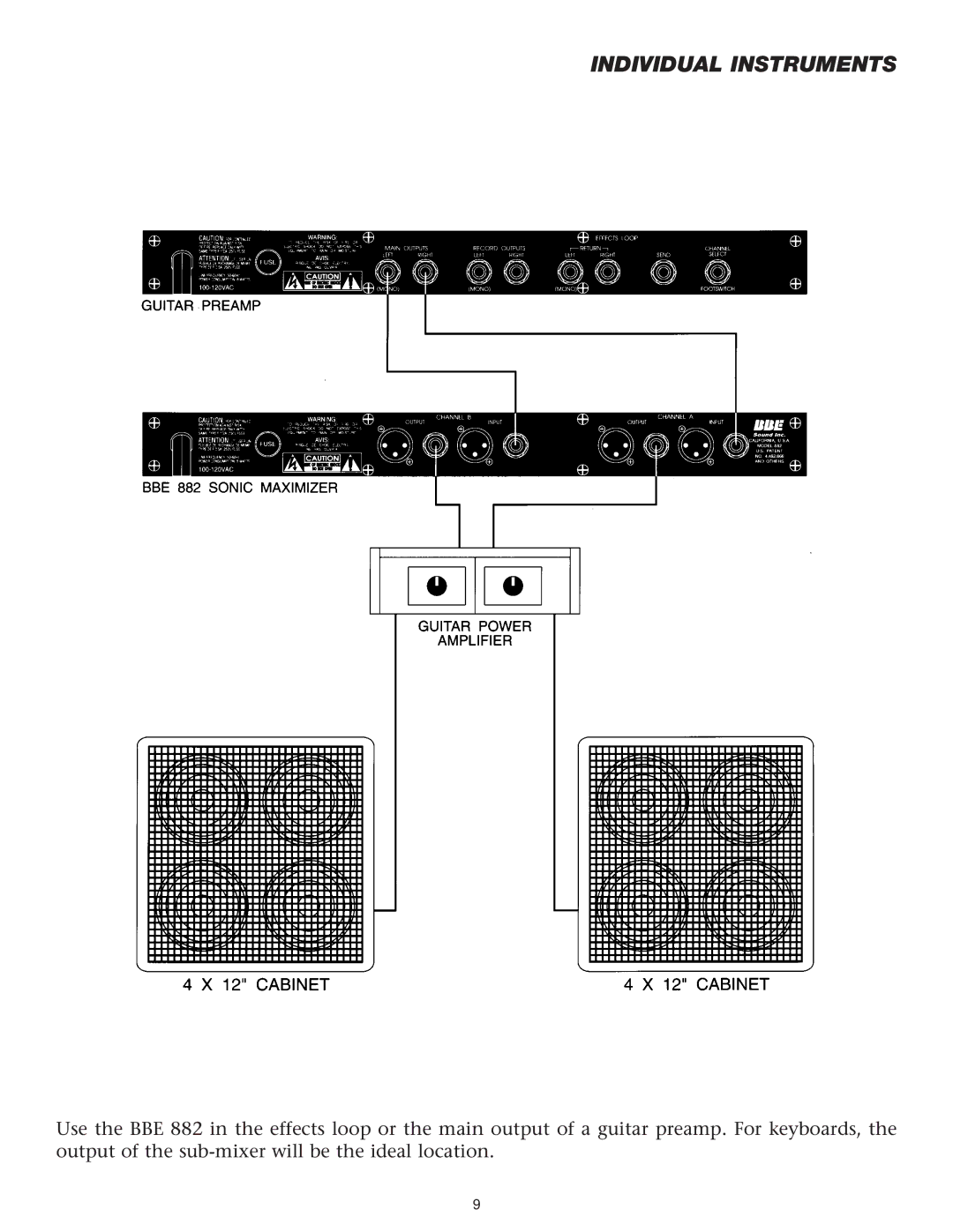 BBE BBE 882 manual Individual Instruments 