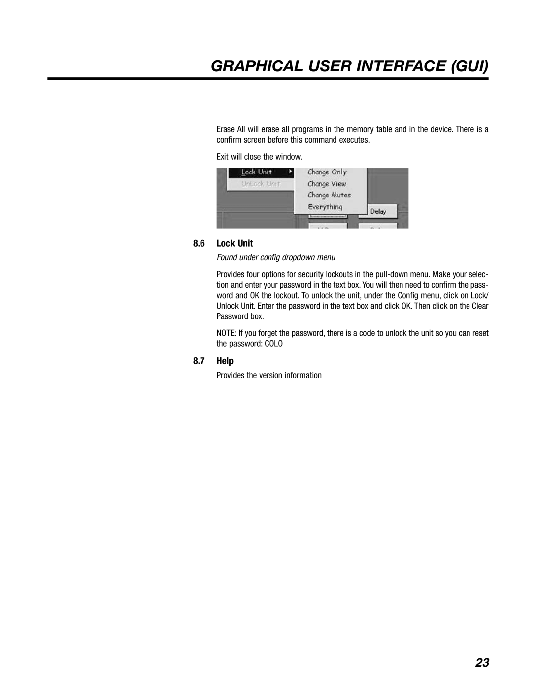 BBE DS48 manual Lock Unit, Help 