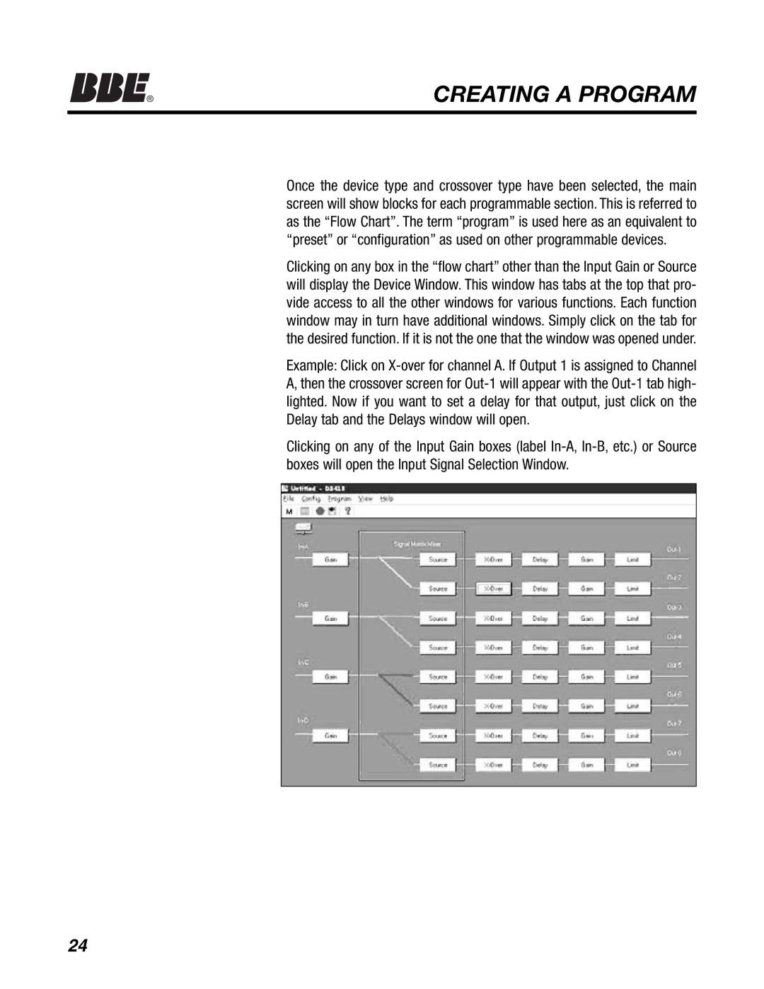 BBE DS48 manual Creating a Program 