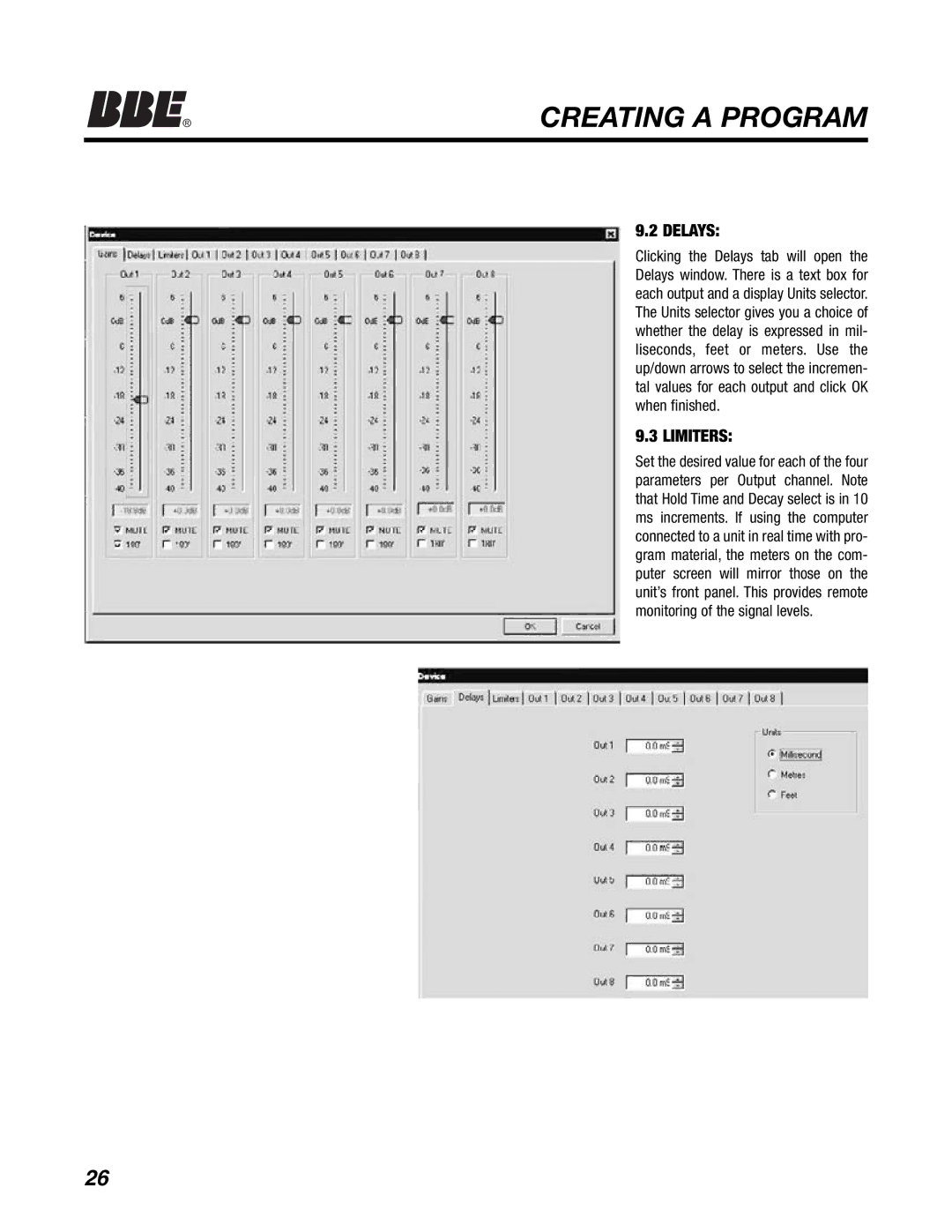 BBE DS48 manual Delays, Limiters 