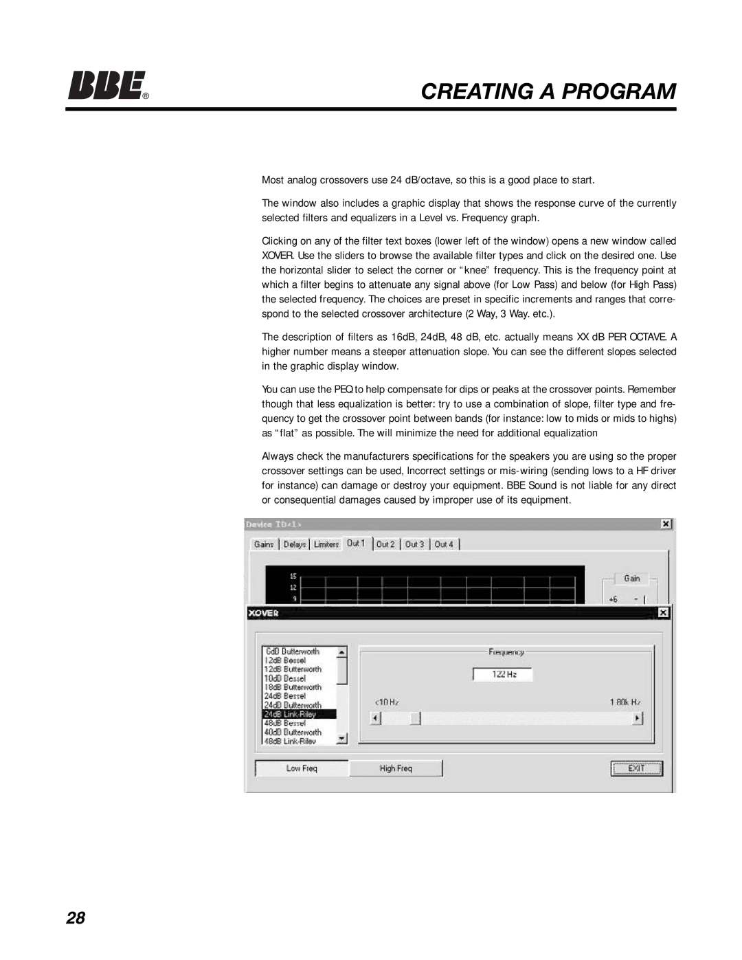 BBE DS48 manual Creating a Program 