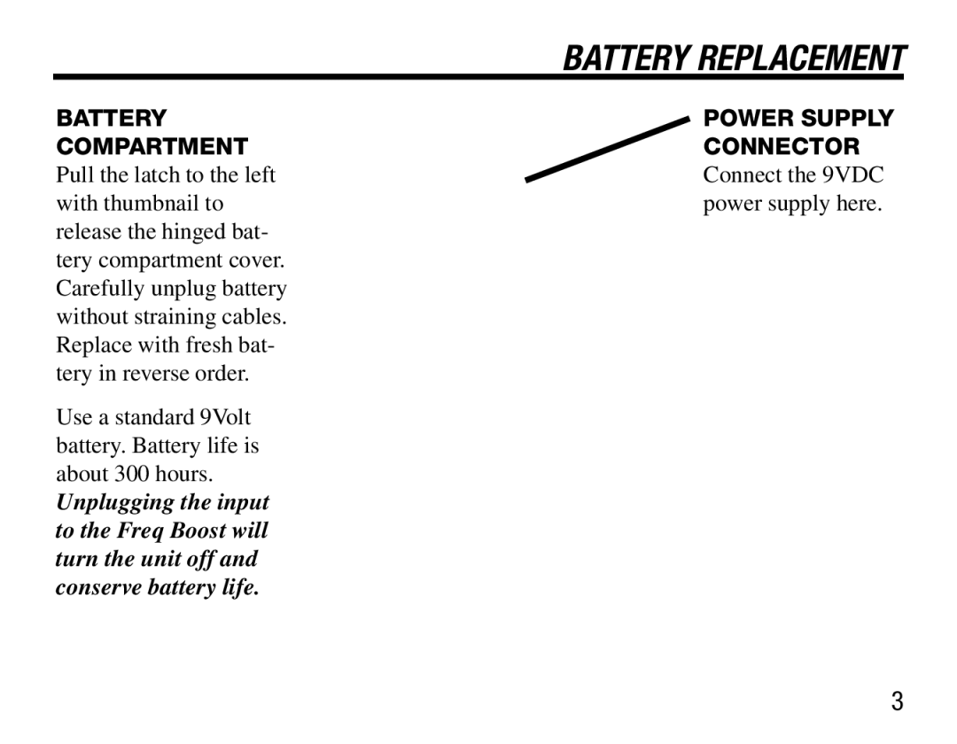 BBE Freq Boost user manual Battery Replacement 