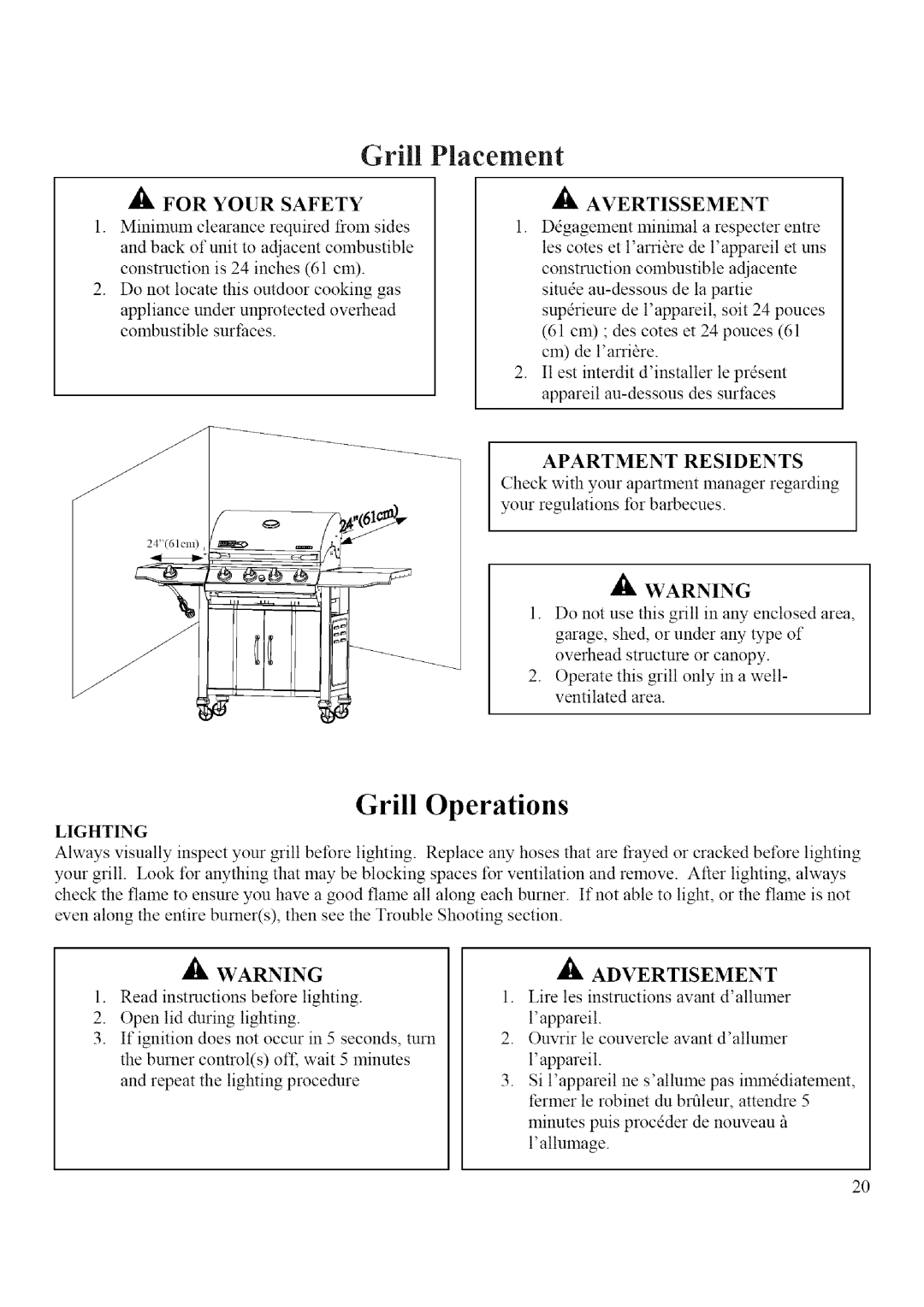 BBQ Pro BQ52006, BQ04023-2 manual Your Safety Avertissement, Apartment Residents, Lighting 