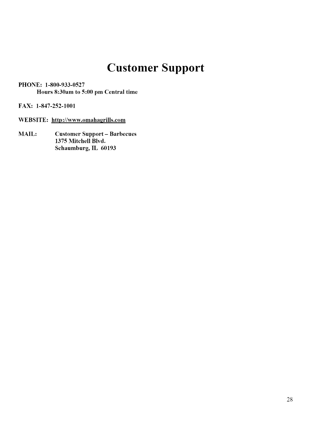 BBQ Pro BQ52006, BQ04023-2 manual Customer Support 