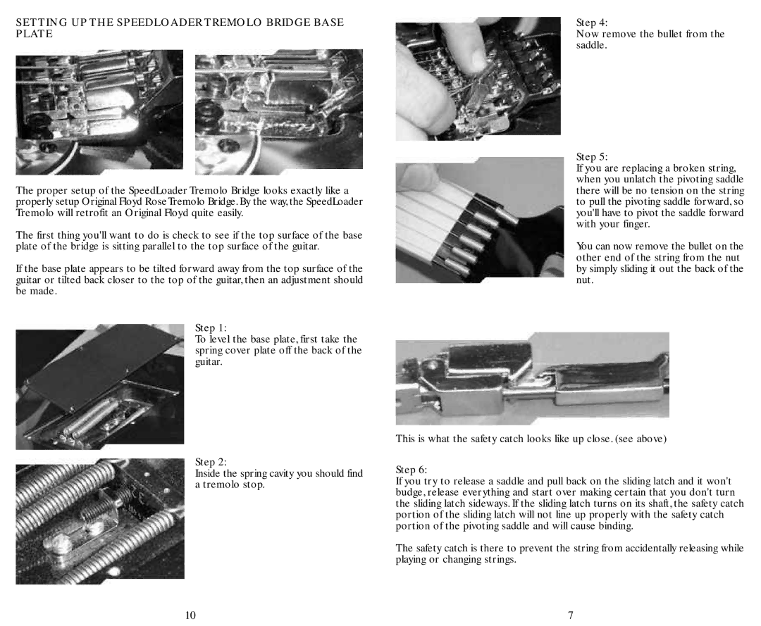 B.C. Rich Virgin NT, Zombie Revenge, Zombie NT, Warlock Revenge, Virgo Setting UP the Speedloader Tremolo Bridge Base Plate 