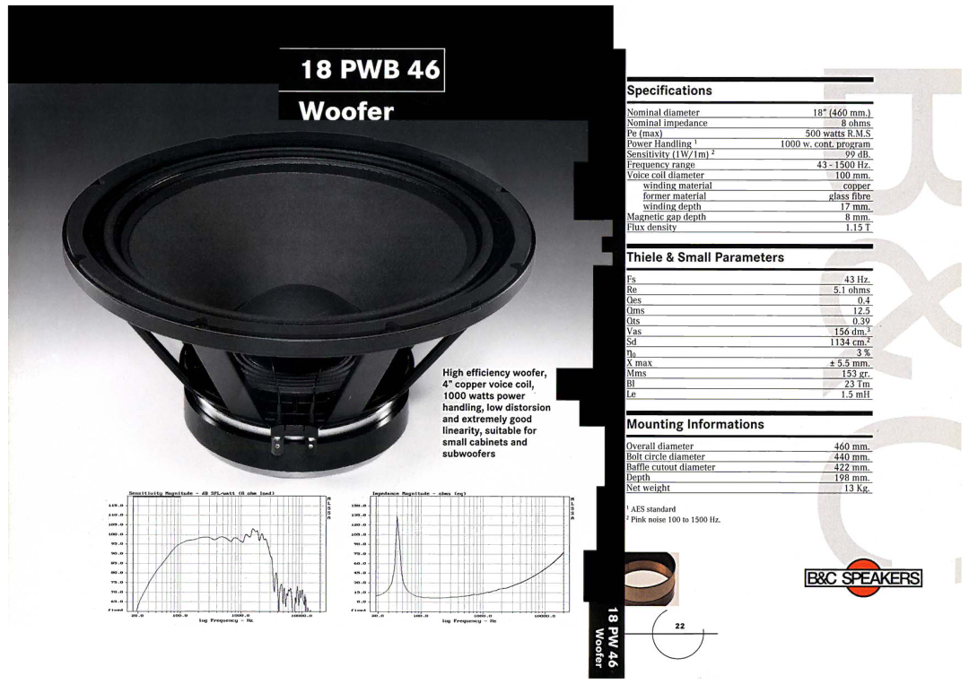 B&C Speakers 18P WB 46 manual 