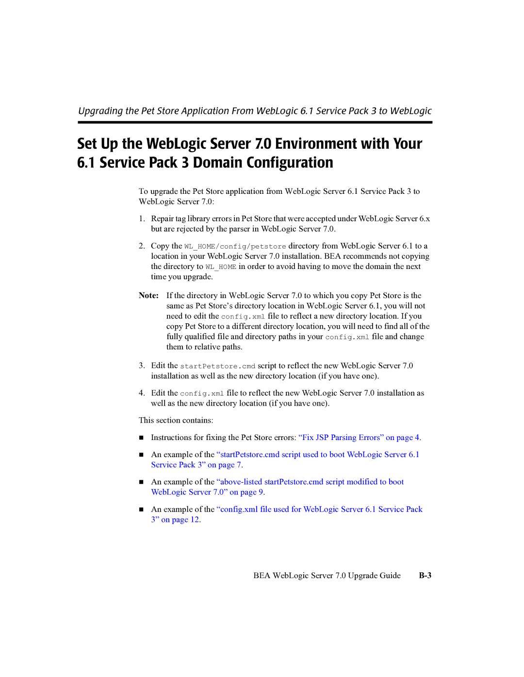 BEA manual BEA WebLogic Server 7.0 Upgrade Guide 