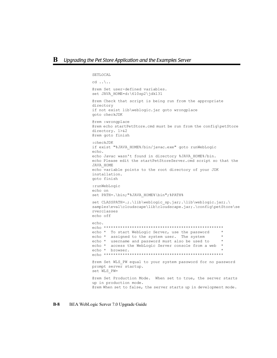 BEA 7 manual Setlocal 