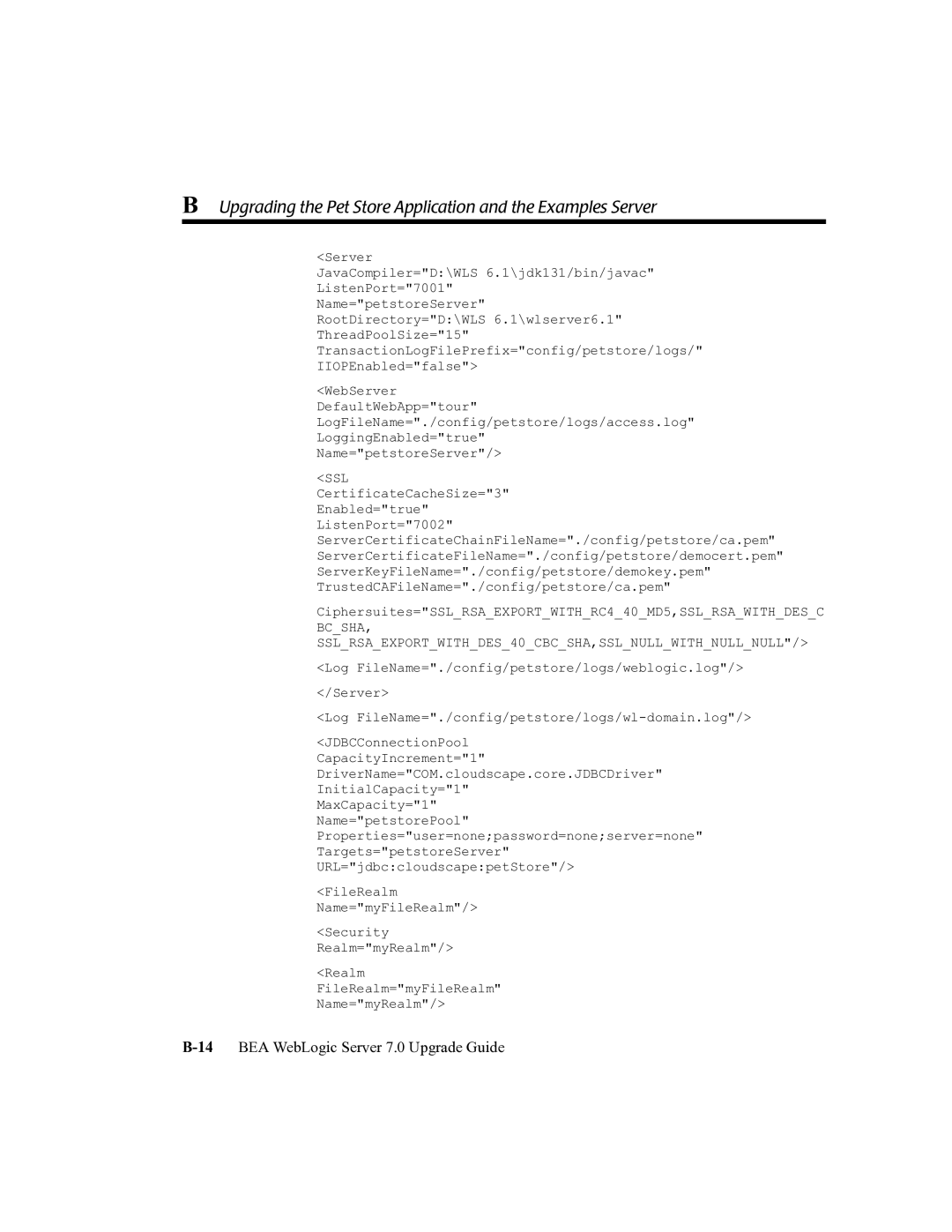 BEA manual 14BEA WebLogic Server 7.0 Upgrade Guide 