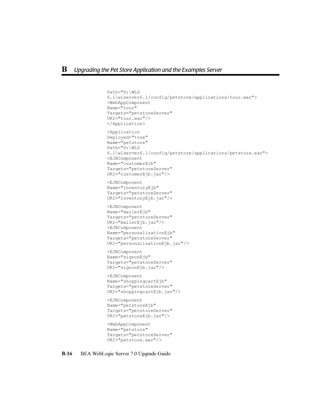 BEA manual 16BEA WebLogic Server 7.0 Upgrade Guide 