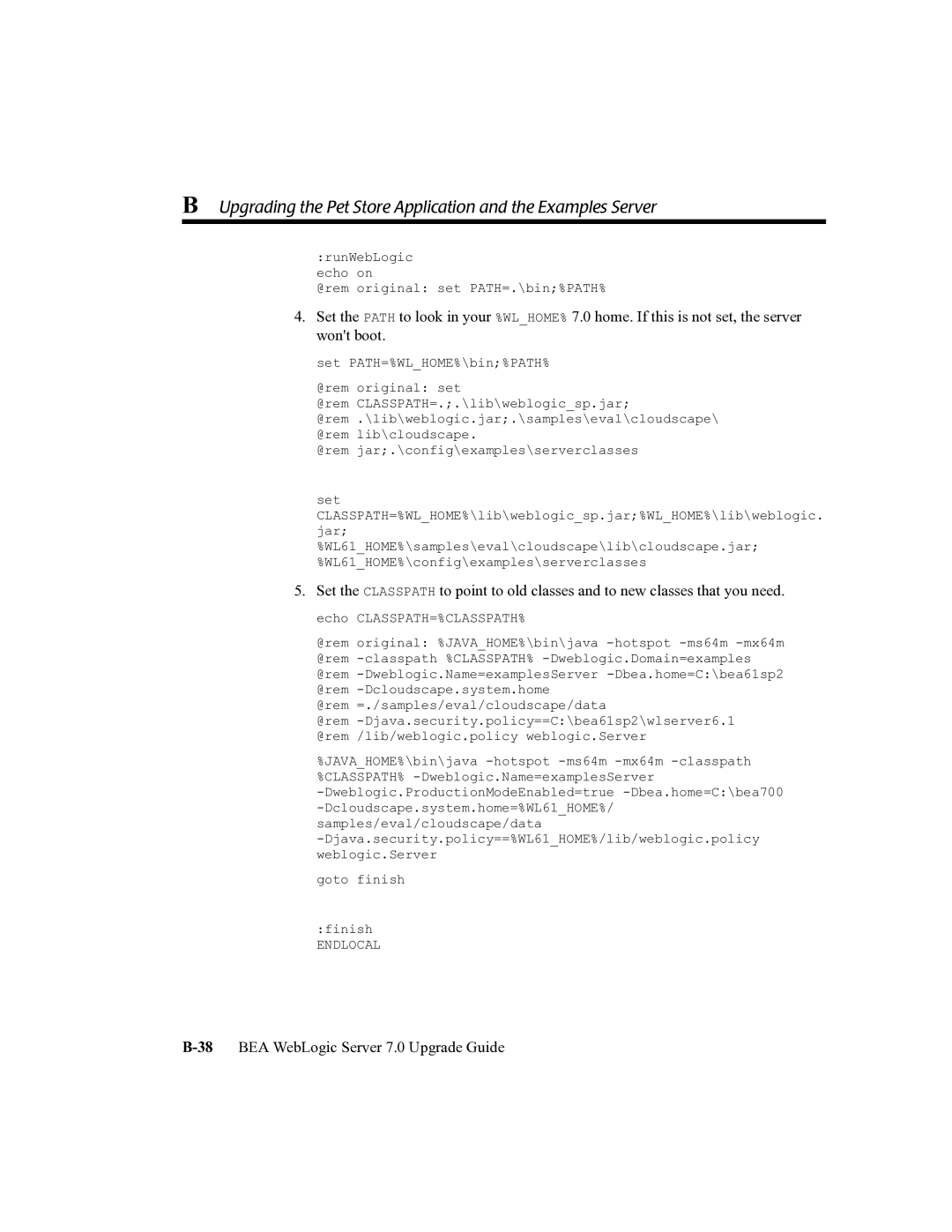 BEA 7 manual RunWebLogic echo on @rem original set PATH=.\bin%PATH% 