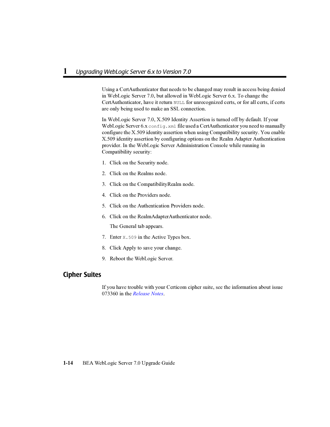 BEA 7 manual Cipher Suites 