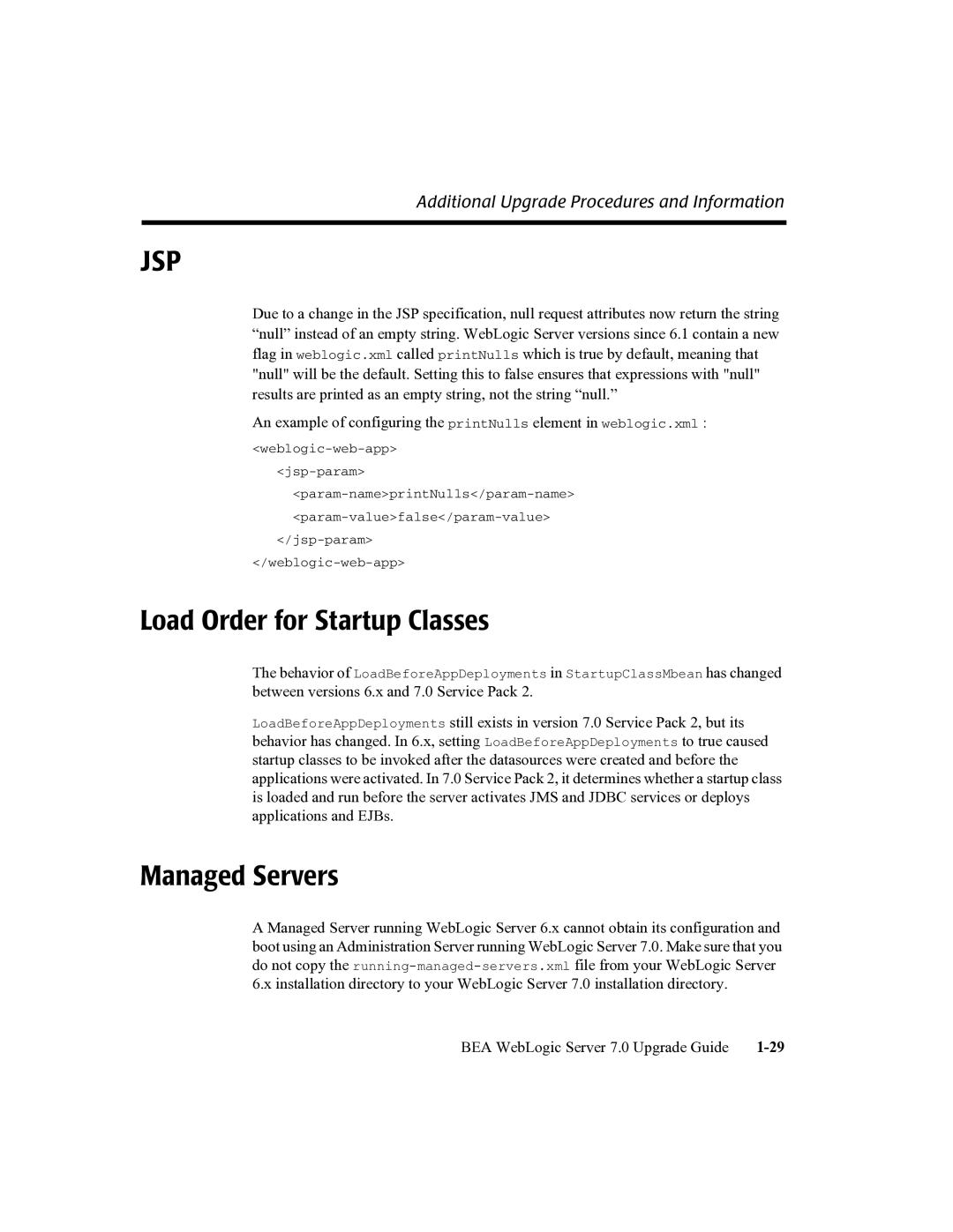 BEA 7 manual Load Order for Startup Classes, Managed Servers 