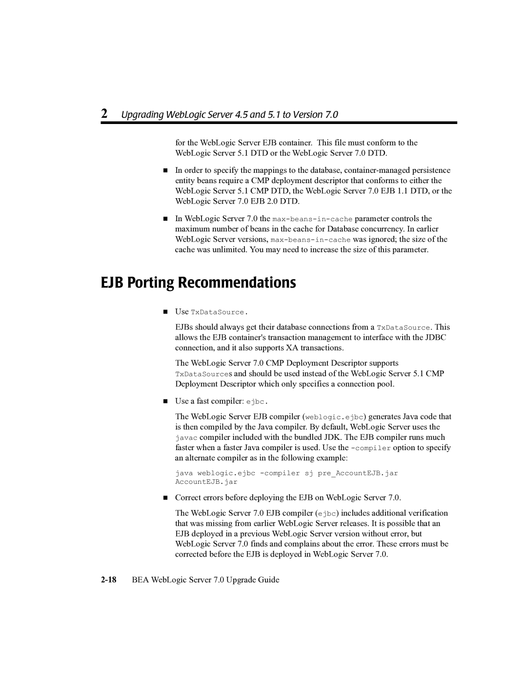 BEA 7 manual EJB Porting Recommendations 