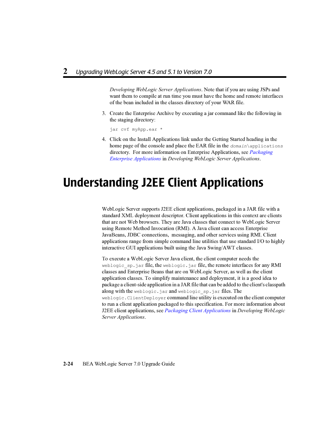 BEA 7 manual Understanding J2EE Client Applications 