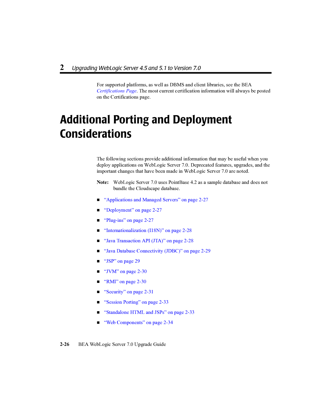 BEA 7 manual Additional Porting and Deployment Considerations 