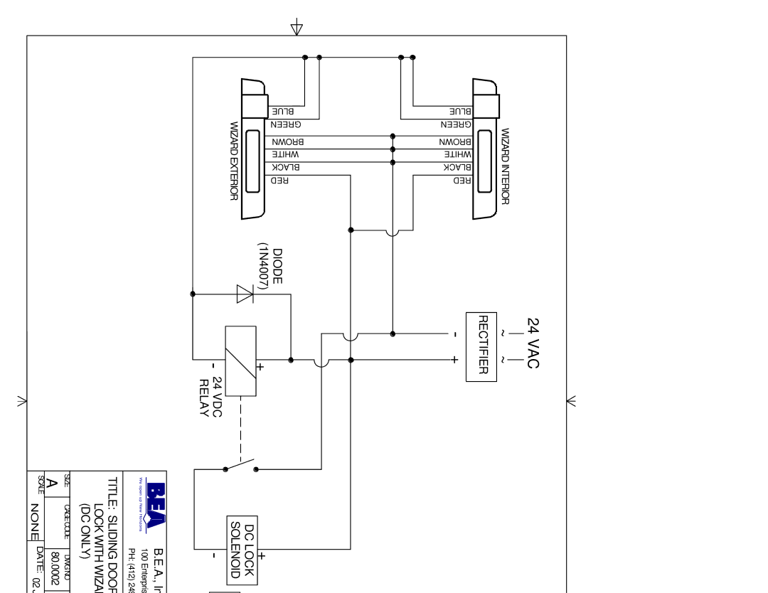 BEA 80.0000.02 manual Title Sliding Door Lock with Wizards DC only 