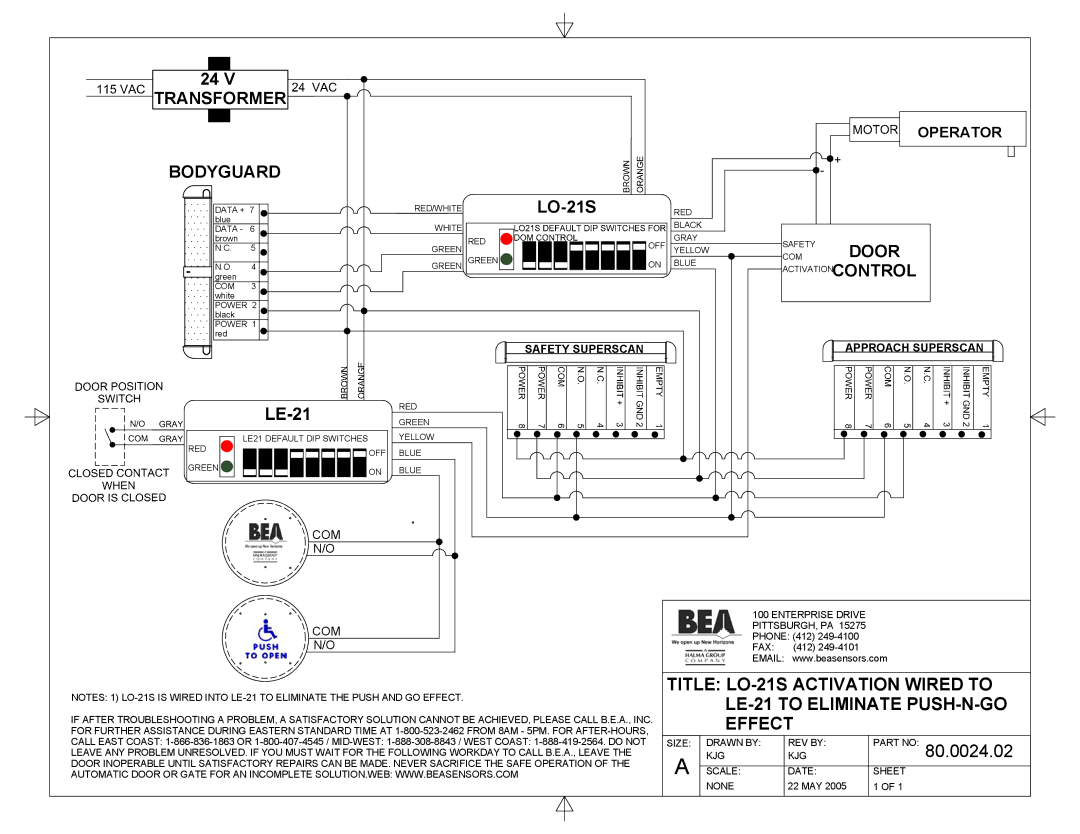 BEA 80.0000.02 manual Transformer Bodyguard, Operator 