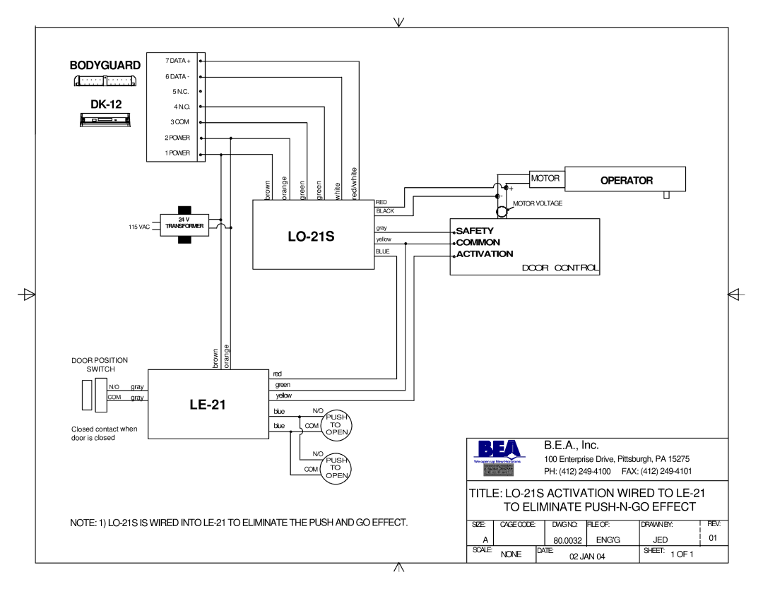 BEA LE-21, 80.0025.02 manual LO-21S 