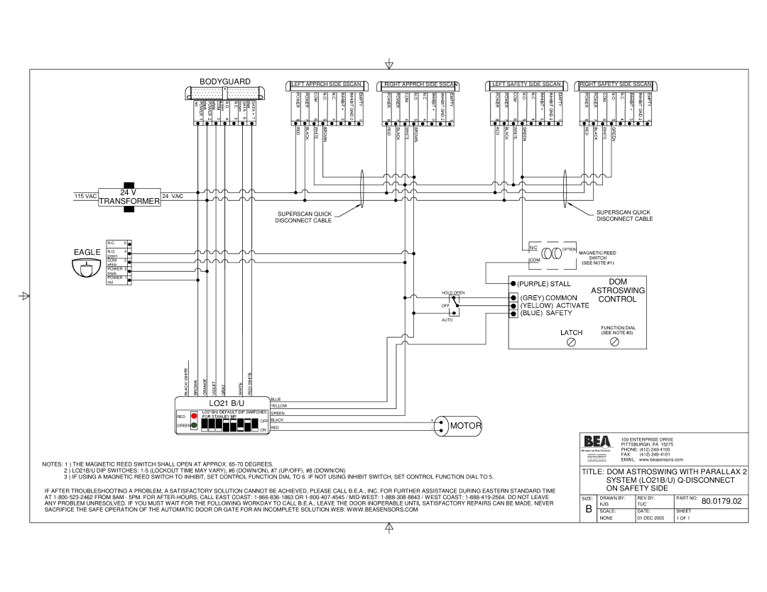 BEA 80.0068.03 manual Title DOM Astroswing with Parallax, System LO21B/U Q-DISCONNECT, On Safety Side 