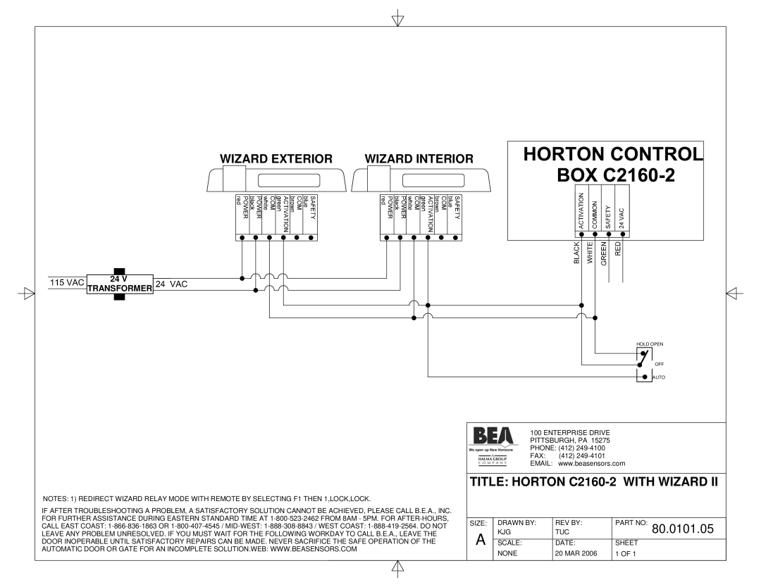 BEA C2150, 80.0091.02 manual Wizard Exterior Wizard Interior, Title Horton C2160-2 with Wizard, 80.0101.05 