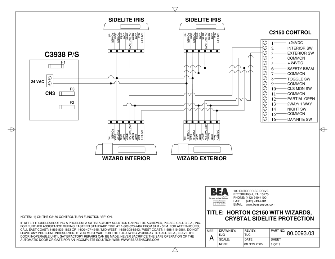 BEA C2150, 80.0091.02 manual Sidelite Iris, 80.0093.03 