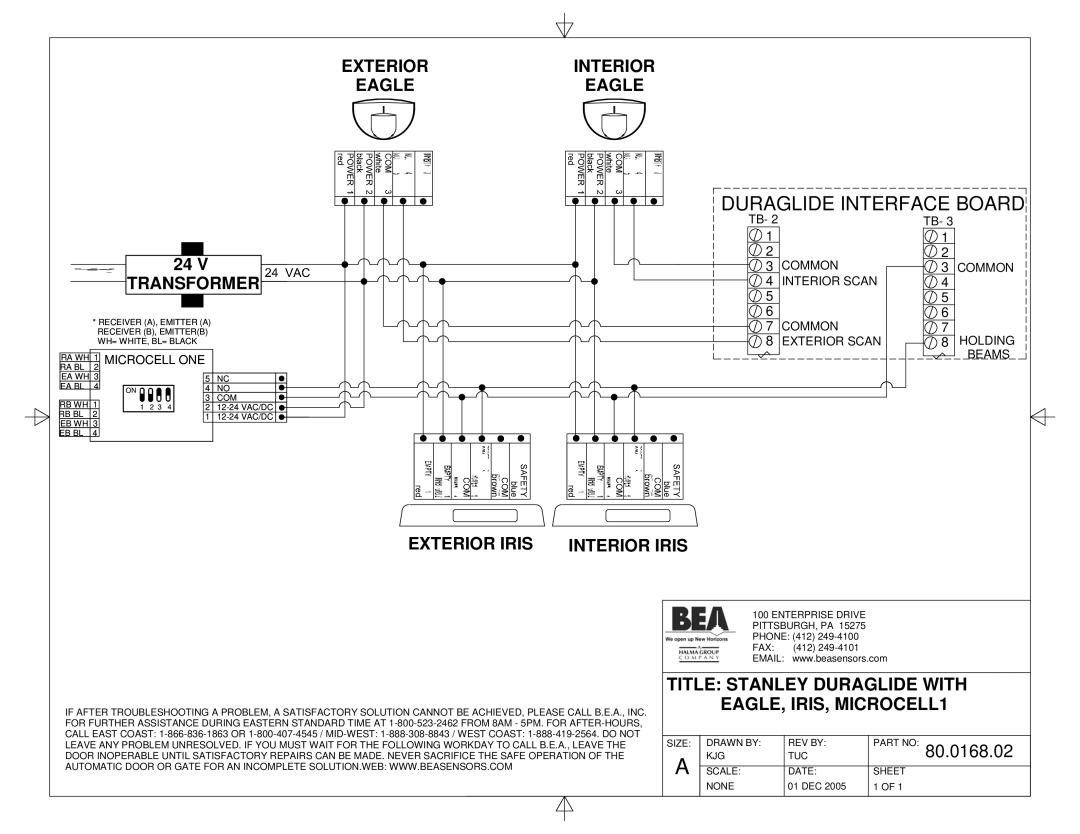 BEA Dip Switch I manual Exterior Eagle Interior, 80.0168.02 