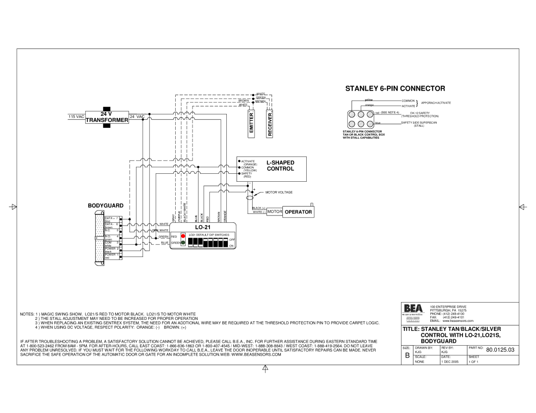 BEA Dip Switch I manual Transformer Bodyguard, 80.0125.03 