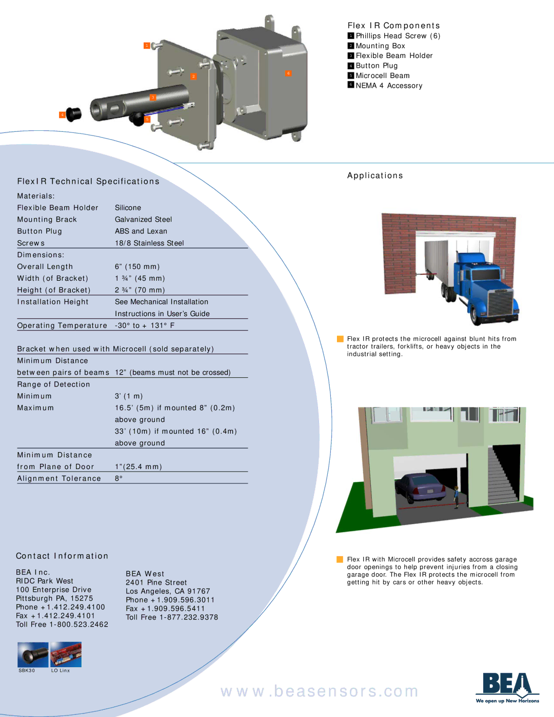 BEA manual Flex IR Components, Applications 