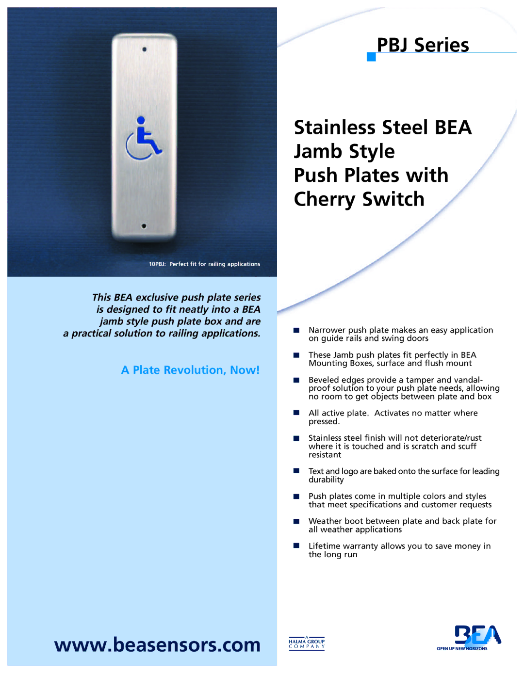 BEA PBJ Series specifications Plate Revolution, Now 