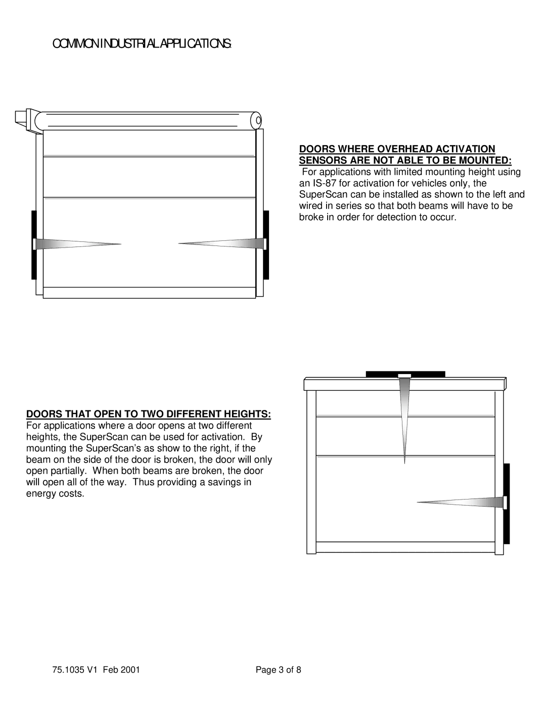 BEA Superscan instruction manual Common Industrial Applications 