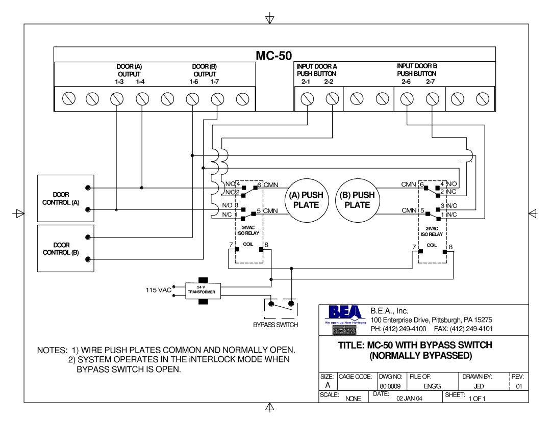 BEA Two MC50s Interlocking 4 Doors manual MC-50 