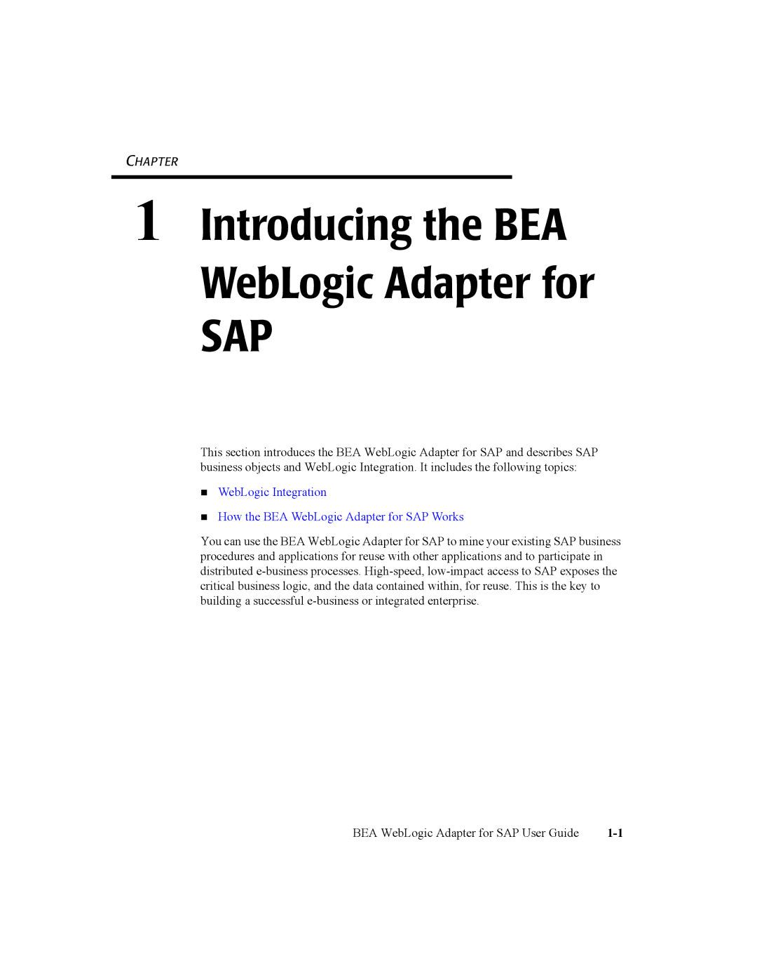 BEA WebLogic Adapter for SAP manual Sap 