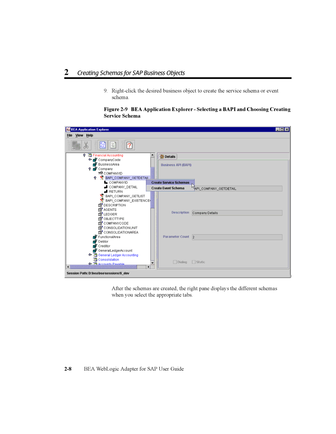 BEA WebLogic Adapter for SAP manual Creating Schemas for SAP Business Objects 