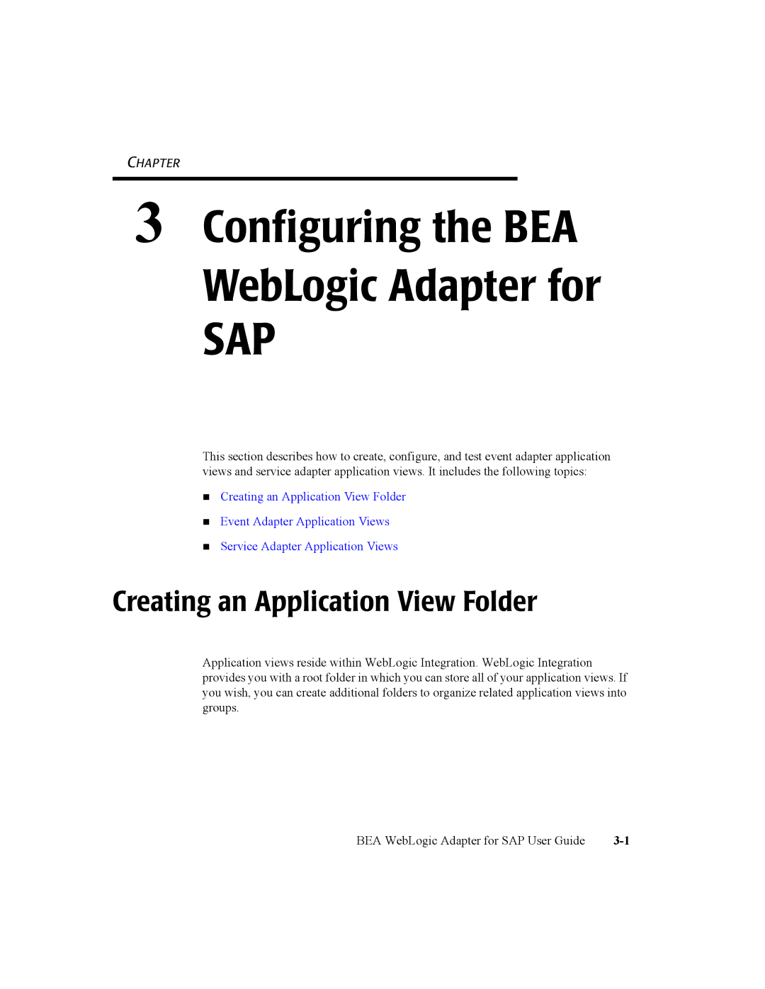 BEA WebLogic Adapter for SAP manual Creating an Application View Folder 