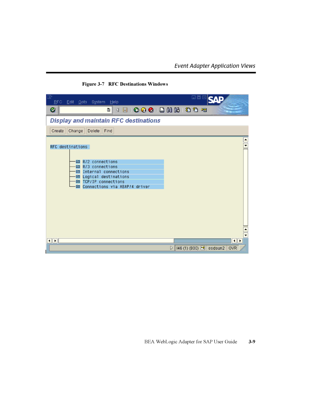 BEA WebLogic Adapter for SAP manual RFC Destinations Windows 