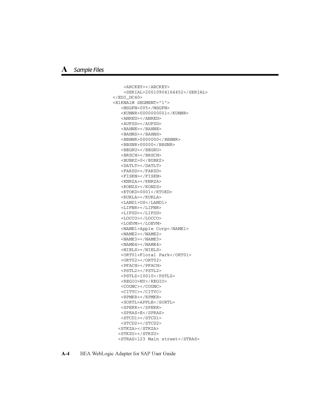 BEA WebLogic Adapter for SAP manual Stkza/Stkza Stkzu/Stkzu 