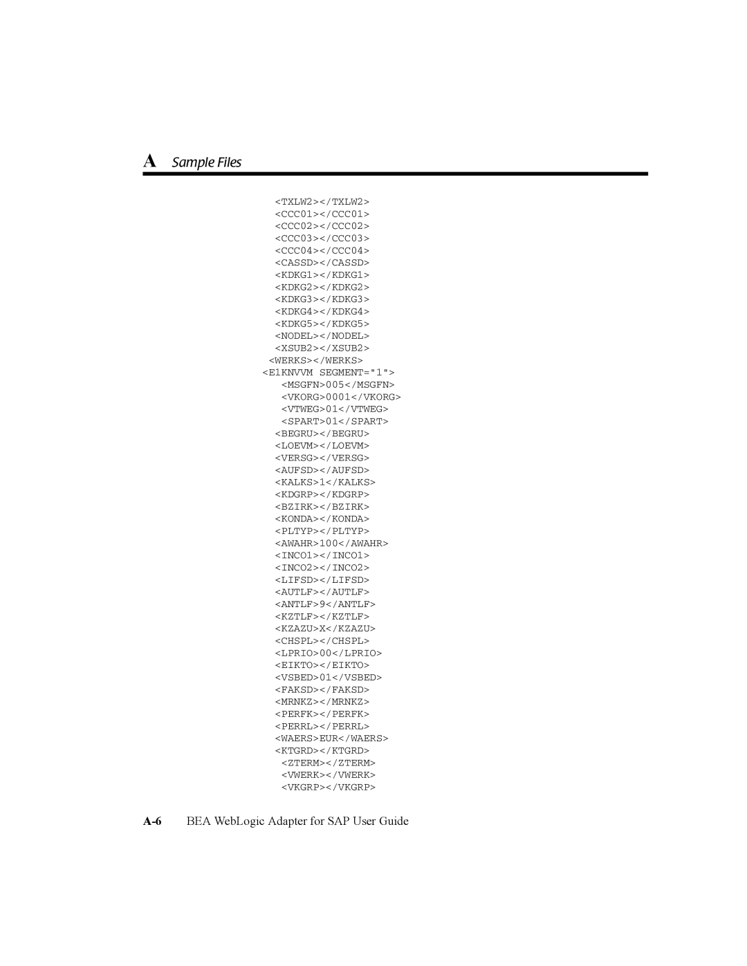 BEA WebLogic Adapter for SAP manual TXLW2/TXLW2 