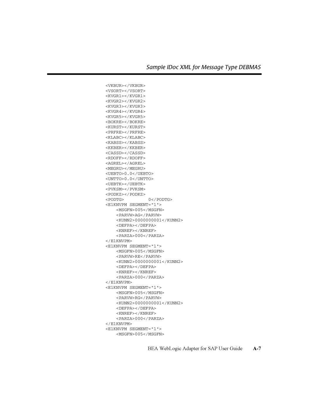 BEA WebLogic Adapter for SAP manual KUNN20000000001/KUNN2 