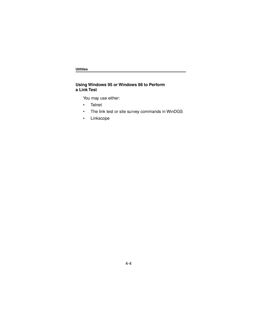 Beacon Computer Lan Adapter manual Using Windows 95 or Windows 98 to Perform a Link Test 