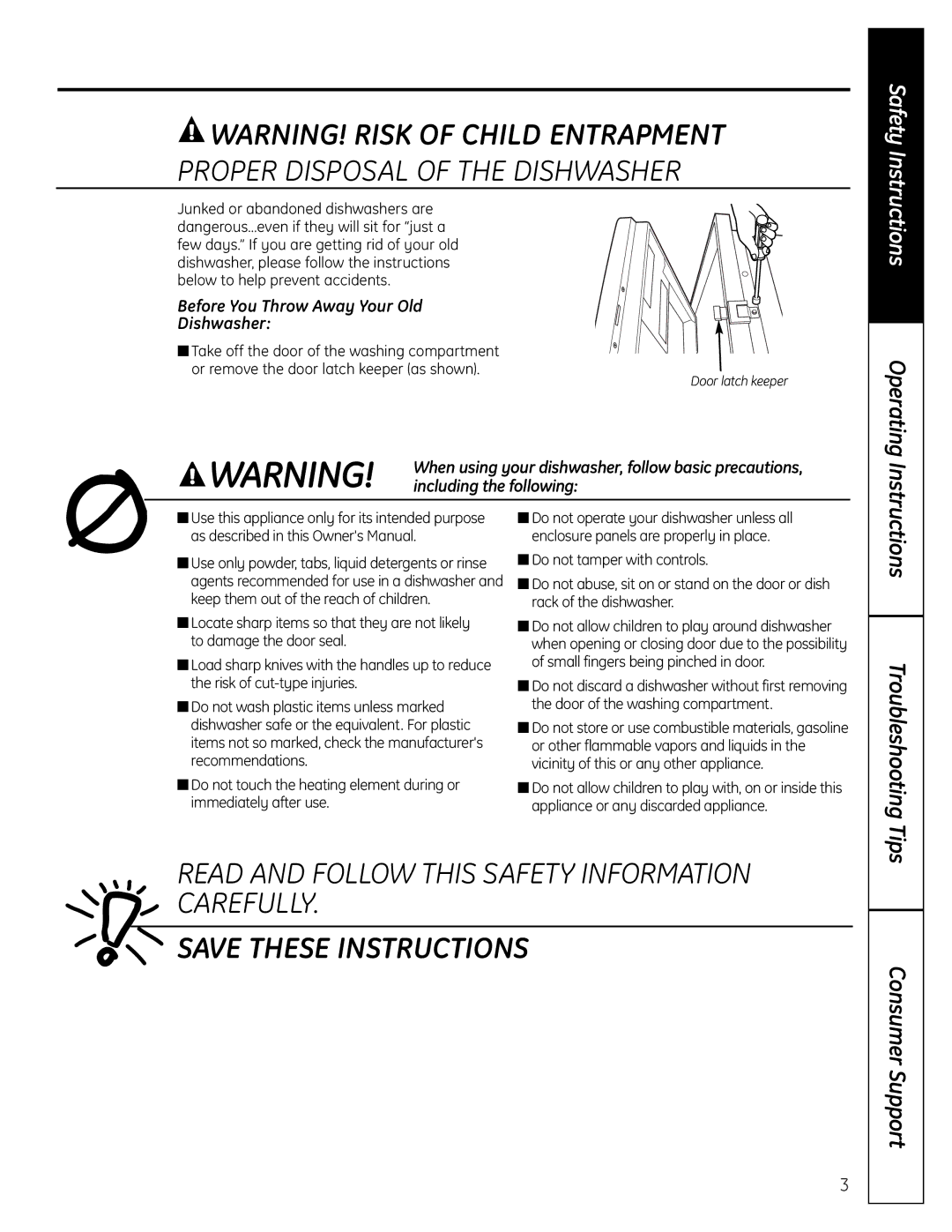 Beaumark 16SD4700P348 warranty Proper Disposal of the Dishwasher 