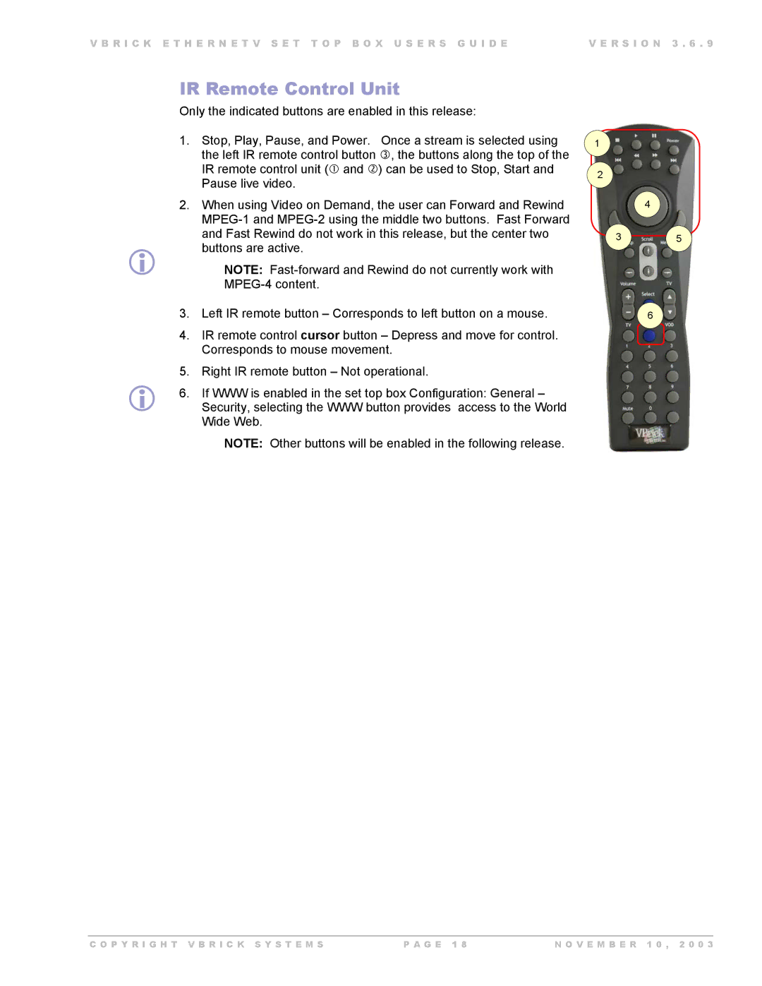 Beaumont Products MPEG - 1, MPEG - 4, MPEG - 2 manual IR Remote Control Unit 