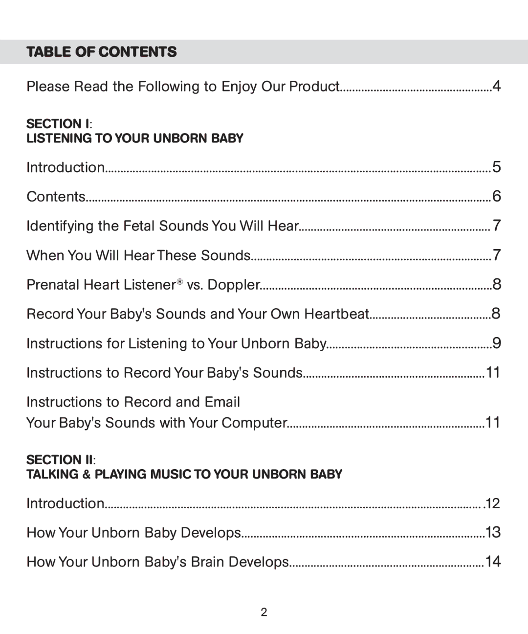 Bebe Sounds Be005 instruction manual Table of Contents 