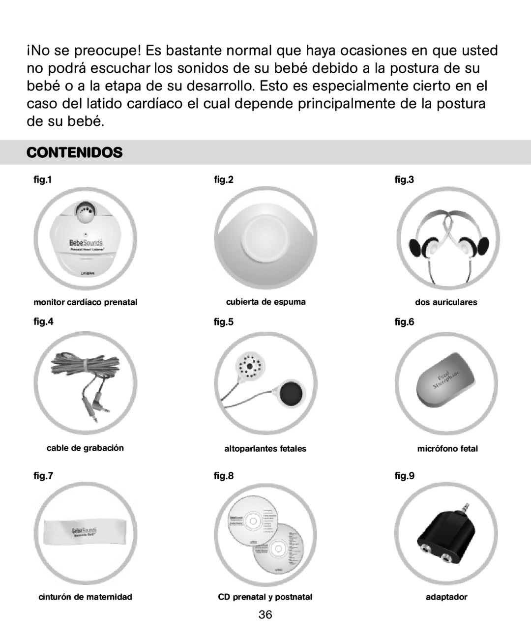 Bebe Sounds Be005 instruction manual Contenidos 