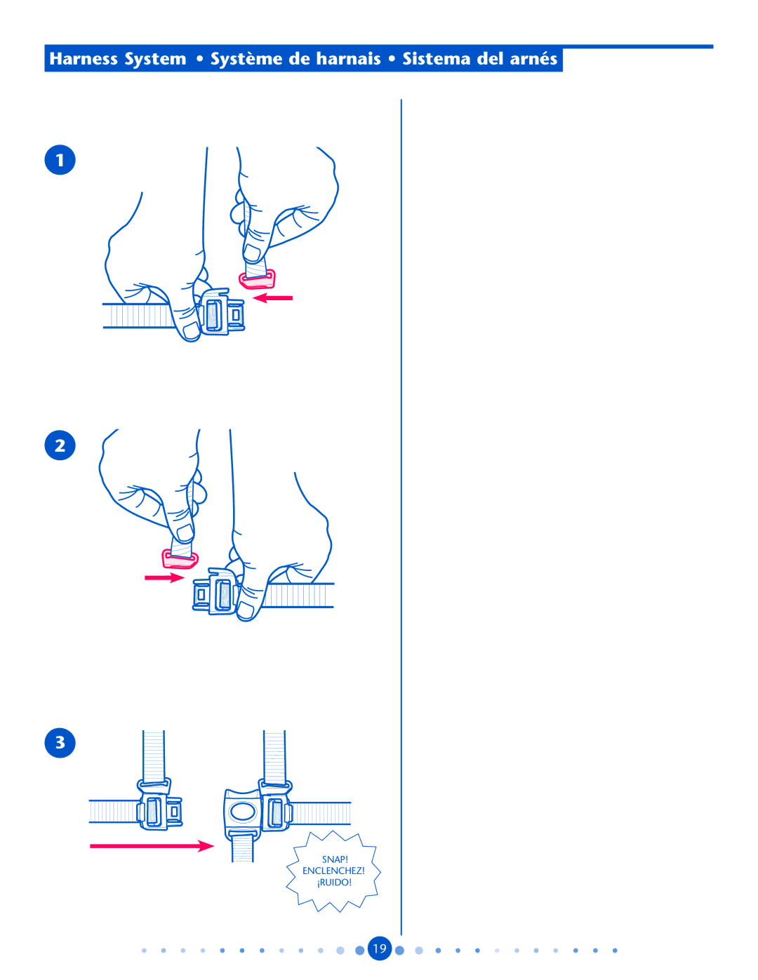 Bebe Sounds Blossom manual Harness System Système de harnais Sistema del arnés 