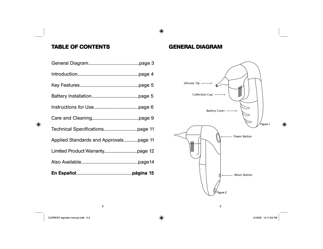 Bebe Sounds #BR140 instruction manual Table of Contents, General Diagram 