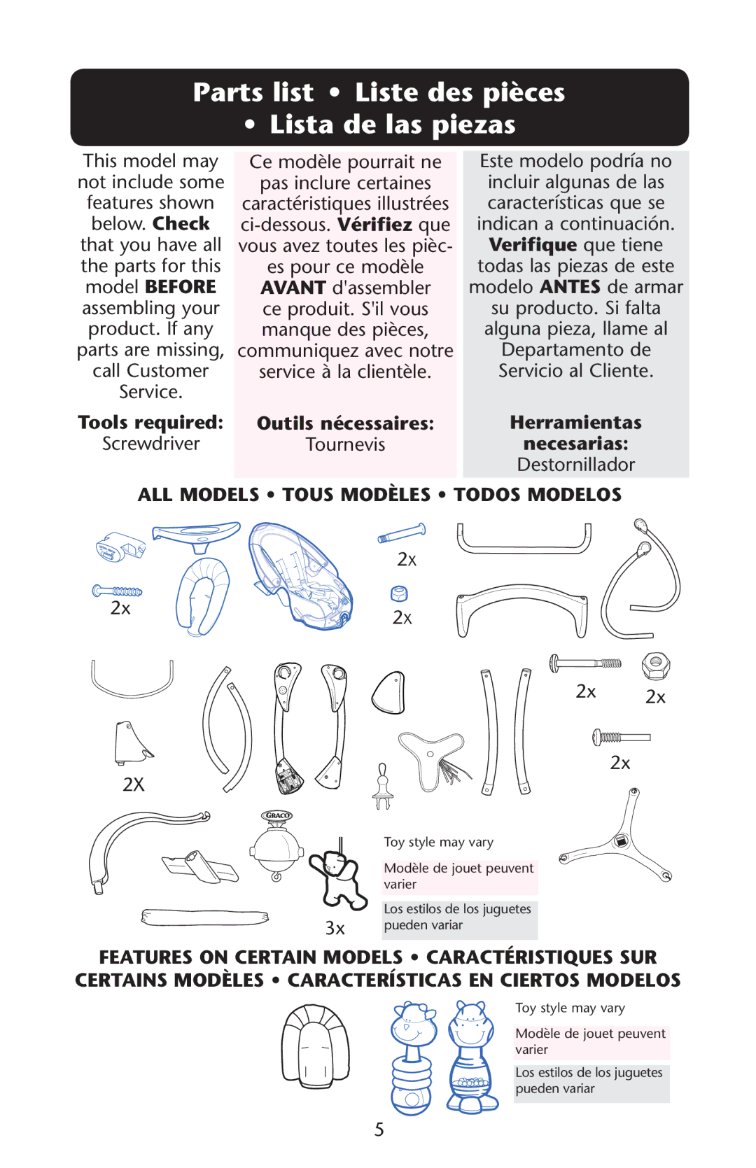 Bebe Sounds Silhouette owner manual 0ARTSRLIST s ,ISTESDESEPIÒCES Ss ,ISTASDE Lasapiezas, Tools required Outils nécessaires 